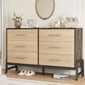 Freestanding 52 Wooden Dresser with Wide Drawer and Storage Closet, Vertical Storage Chest for Living Room, Bedroom, Entryway