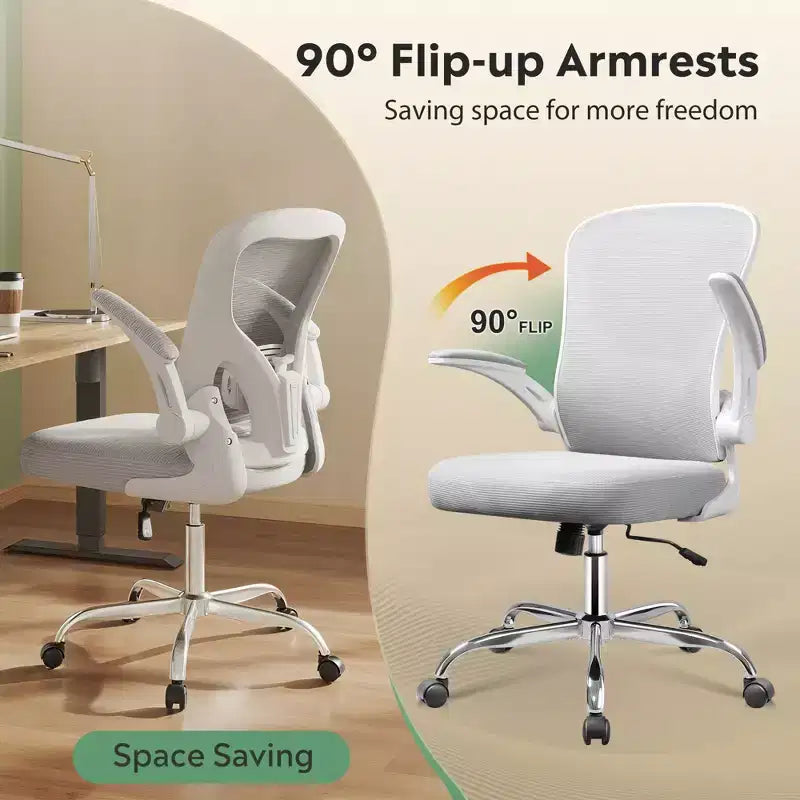 Chaise de bureau ergonomique GALAXHERO, chaise d'ordinateur en maille avec accoudoirs relevables et support lombaire réglable