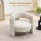 Fauteuil d'appoint, fauteuil baquet moderne en velours de style Mid-Century - Confortable pour salon, chambre, appartement, bureau, beige
