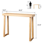 Table console en bois massif de 43,3 po Karl Home avec pieds trapézoïdaux