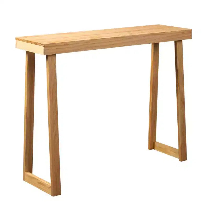 Table console en bois massif de 43,3 po Karl Home avec pieds trapézoïdaux
