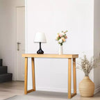 Table console en bois massif de 43,3 po Karl Home avec pieds trapézoïdaux