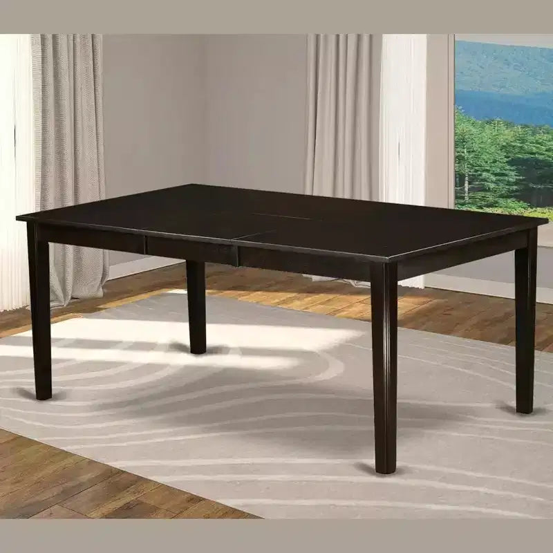 Table de salle à manger rectangulaire HomeStock avec rallonge papillon, fini cappuccino