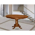 HomeStock Single Pedestal Oval Dining Table Traditional Style