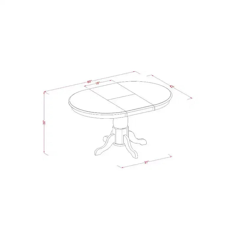 Table à manger ovale sur pied central HomeStock, style traditionnel