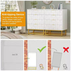 Commode 4 Tiroirs Coolmee, Commode Moderne à Tiroirs, Organiseur à Tiroirs avec Pieds en Métal, Armoire de Rangement pour Chambre, Salon, Couloir, Placard