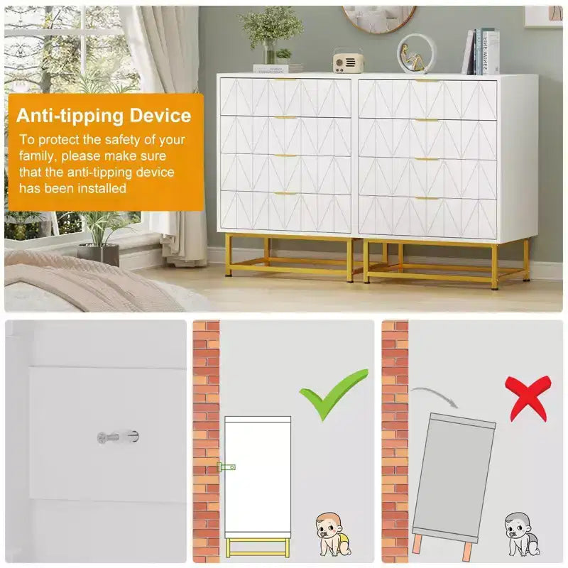Commode 4 Tiroirs Coolmee, Commode Moderne à Tiroirs, Organiseur à Tiroirs avec Pieds en Métal, Armoire de Rangement pour Chambre, Salon, Couloir, Placard