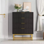 Commode 4 Tiroirs Coolmee, Commode Moderne à Tiroirs, Organiseur à Tiroirs avec Pieds en Métal, Armoire de Rangement pour Chambre, Salon, Couloir, Placard