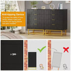 Commode 4 Tiroirs Coolmee, Commode Moderne à Tiroirs, Organiseur à Tiroirs avec Pieds en Métal, Armoire de Rangement pour Chambre, Salon, Couloir, Placard