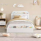 Canapé-lit double Acekool avec lit gigogne, cadre de canapé-lit rembourré avec tiroirs de rangement, canapé-lit moderne pour salon ou chambre à coucher