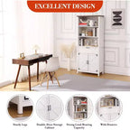 COZONY Grande bibliothèque de ferme de 183 cm à 6 niveaux avec portes, armoire et tiroir – Bibliothèque en bois avec étagère réglable pour salon, cuisine et chambre à coucher
