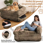 Lit pour chien de taille humaine pour adultes, lit pour chien pliable pour humains, lit géant pour chien de 180 x 110 x 25 cm avec housse amovible, lit pour chien lavable en fausse fourrure pour la sieste