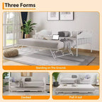 Lit de repos avec lit gigogne, lit de repos double en métal, cadre de lit de repos avec lit gigogne pliable, plateforme à lattes en acier robuste pour salon, chambre à coucher