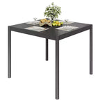 Table à manger d'extérieur noire - Plateau en aluminium et cadre en fer pour jardin