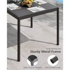 Table à manger d'extérieur noire - Plateau en aluminium et cadre en fer pour jardin