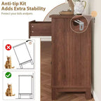 Commode 7 tiroirs Coolmee pour chambre à coucher, commode rustique en bois à texture naturelle, organiseur de rangement pour chambre à coucher, salon