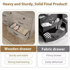 Commode 7 tiroirs Coolmee pour chambre à coucher, commode rustique en bois à texture naturelle, organiseur de rangement pour chambre à coucher, salon