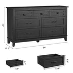 Commode 7 tiroirs Coolmee pour chambre à coucher, commode rustique en bois à texture naturelle, organiseur de rangement pour chambre à coucher, salon