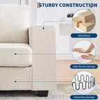 COZONY Canapé Nuage 70" Canapé en Chenille Style Mid-Century, Assise Profonde, Ports USB, Poches Latérales, Aucun Assemblage Requis
