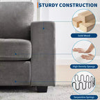 COZONY Canapé Nuage 70" Canapé en Chenille Style Mid-Century, Assise Profonde, Ports USB, Poches Latérales, Aucun Assemblage Requis