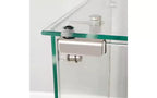 MAYEERTY Vitrine en verre trempé, armoire à vin, classeur, bande lumineuse Bluetooth, roulettes pivotantes verrouillables, salon, chambre, bureau, blanc