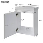 Meuble-lavabo TROPOW 16 avec lavabo, meuble sous-vasque avec portes à fermeture douce, meuble-lavabo mural suspendu pour petits espaces