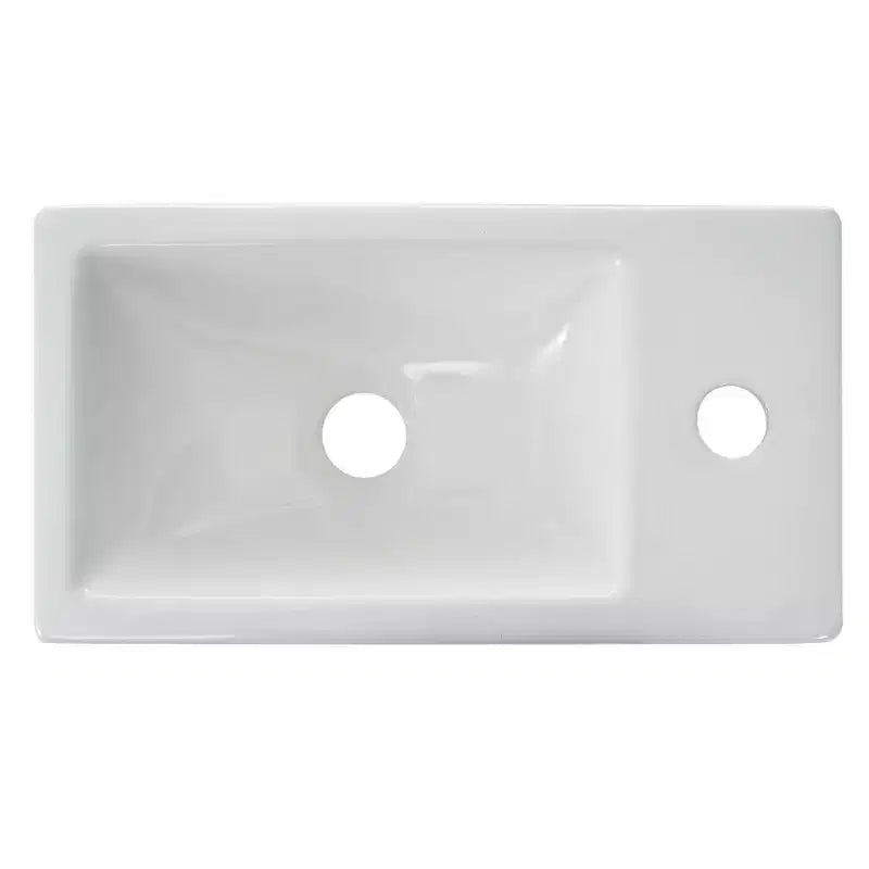Meuble-lavabo TROPOW 16 avec lavabo, meuble sous-vasque avec portes à fermeture douce, meuble-lavabo mural suspendu pour petits espaces