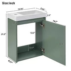 Meuble-lavabo TROPOW 16 avec lavabo, meuble sous-vasque avec portes à fermeture douce, meuble-lavabo mural suspendu pour petits espaces