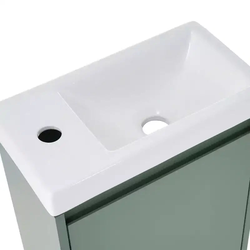 Meuble-lavabo TROPOW 16 avec lavabo, meuble sous-vasque avec portes à fermeture douce, meuble-lavabo mural suspendu pour petits espaces