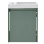 Meuble-lavabo TROPOW 16 avec lavabo, meuble sous-vasque avec portes à fermeture douce, meuble-lavabo mural suspendu pour petits espaces