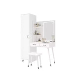 Ensemble coiffeuse Karl Home White et armoire étroite