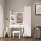 Ensemble coiffeuse Karl Home White et armoire étroite