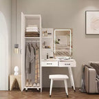 Ensemble coiffeuse Karl Home White et armoire étroite