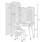 Ensemble coiffeuse Karl Home White et armoire étroite