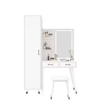 Ensemble coiffeuse Karl Home White et armoire étroite