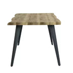 Homy Casa Table de salle à manger rectangulaire pour 6 personnes, 63 po, aspect bois moderne avec pieds en métal noir