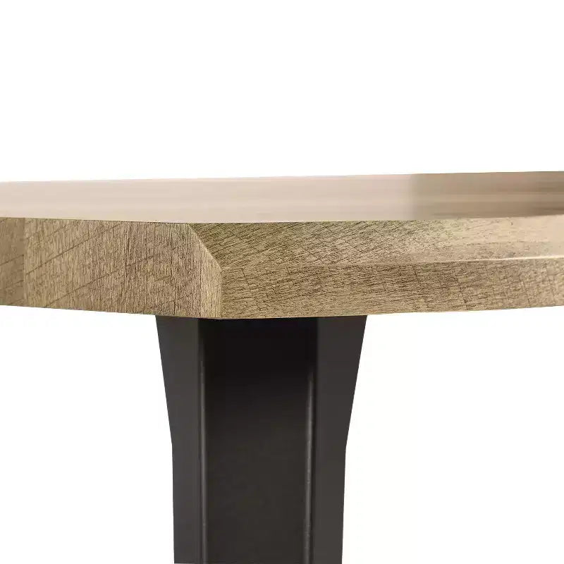Homy Casa Table de salle à manger rectangulaire pour 6 personnes, 63 po, aspect bois moderne avec pieds en métal noir