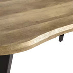 Homy Casa Table de salle à manger rectangulaire pour 6 personnes, 63 po, aspect bois moderne avec pieds en métal noir