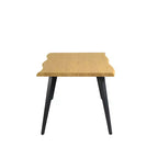 Homy Casa Table de salle à manger rectangulaire pour 6 personnes, 63 po, aspect bois moderne avec pieds en métal noir