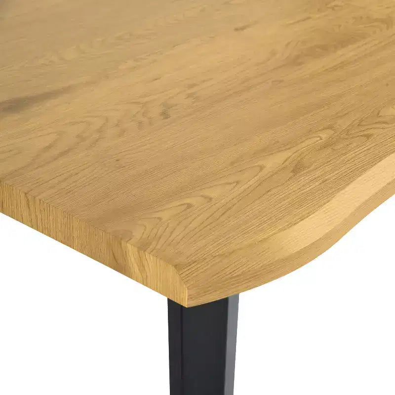 Homy Casa Table de salle à manger rectangulaire pour 6 personnes, 63 po, aspect bois moderne avec pieds en métal noir