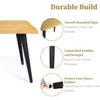 Homy Casa Table de salle à manger rectangulaire pour 6 personnes, 63 po, aspect bois moderne avec pieds en métal noir