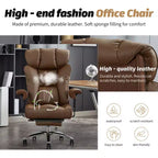 Fauteuil de bureau ergonomique Efomao 450 LBS avec repose-pieds, fauteuil de direction en cuir PU à dossier haut avec support lombaire et accoudoirs réglables