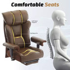 Fauteuil de bureau ergonomique Efomao 450 LBS avec repose-pieds, fauteuil de direction en cuir PU à dossier haut avec support lombaire et accoudoirs réglables