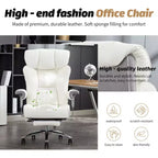 Fauteuil de bureau ergonomique Efomao 450 LBS avec repose-pieds, fauteuil de direction en cuir PU à dossier haut avec support lombaire et accoudoirs réglables