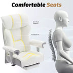 Fauteuil de bureau ergonomique Efomao 450 LBS avec repose-pieds, fauteuil de direction en cuir PU à dossier haut avec support lombaire et accoudoirs réglables