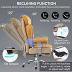 Fauteuil de bureau ergonomique Efomao 450 LBS avec repose-pieds, fauteuil de direction en cuir PU à dossier haut avec support lombaire et accoudoirs réglables