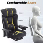 Fauteuil de bureau ergonomique Efomao 450 LBS avec repose-pieds, fauteuil de direction en cuir PU à dossier haut avec support lombaire et accoudoirs réglables