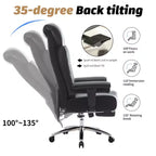Fauteuil de bureau ergonomique Efomao 450 LBS avec repose-pieds, fauteuil de direction en cuir PU à dossier haut avec support lombaire et accoudoirs réglables
