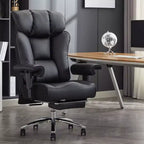 Fauteuil de bureau ergonomique Efomao 450 LBS avec repose-pieds, fauteuil de direction en cuir PU à dossier haut avec support lombaire et accoudoirs réglables