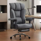 Fauteuil de bureau ergonomique Efomao 450 LBS avec repose-pieds, fauteuil de direction en cuir PU à dossier haut avec support lombaire et accoudoirs réglables